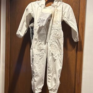 Kids White Protective Beekeeper Suit with Gloves